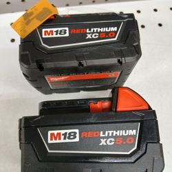 Milwaukee New 5ah Batteries 2x $130