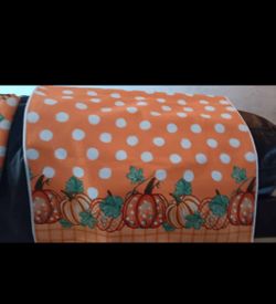 Orange polka dot pumpkin kitchen towels