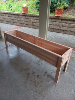 Long Raised Cedar Planter