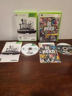 DJ Hero 1 & 2 - (Microsoft Xbox 360, CIB) Video Game