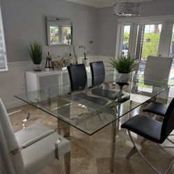 Dining Room Glass Table With 6 Chairs