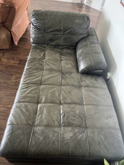 Leather couch dark grey good quality leather