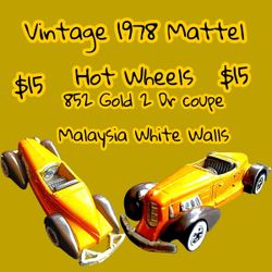 Vintage 1978 mattel Hot Wheels 852 Gold 2 door coupe