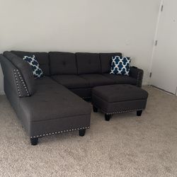Sectional With Storage Ottoman And Bench Dining Set 