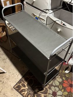 Grey 3-Tier Fabric Shoe Rack/Storage Shelf
