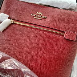 Brand New Red Leather Coach Crossbody Purse - Local 