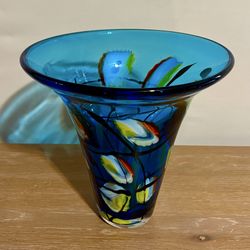 Vintage heavy art glass vase