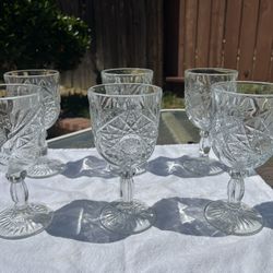 Vintage Cut Glass Lot Of 6 