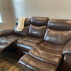 Leather Recliner Couch 