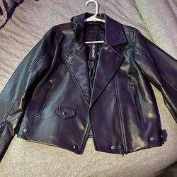 Black faux leather jacket