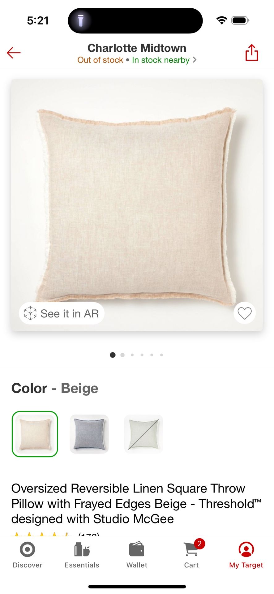 Beige Linen Throw Pillow