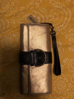Coach wallet gold with brown