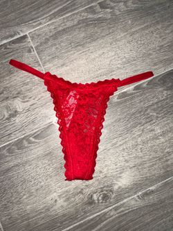 victoria secret red lace thong pantie