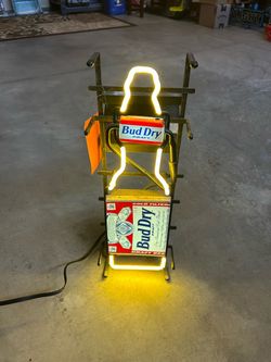 Bud Dry Draft Beer Neon Sign Display