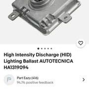 Brand New Autotecnica High Intensity Discharge (HID) Lightening Ballast HA1319094