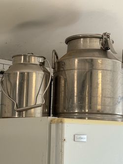 Stainless steel, milking cans