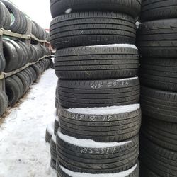 215 55 17 (4) high tread all season used tires KUMHO BRAND FREE installation and balance