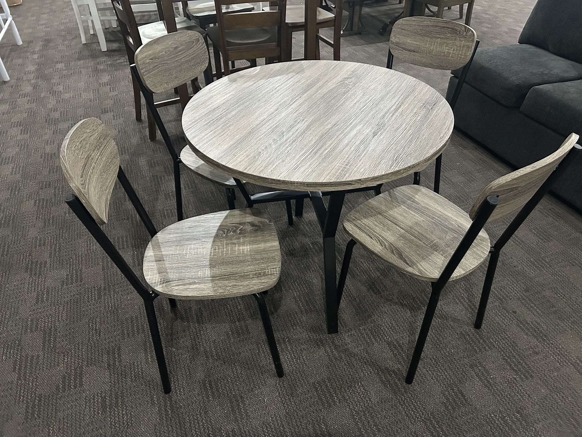 Rustic Round Dining Set