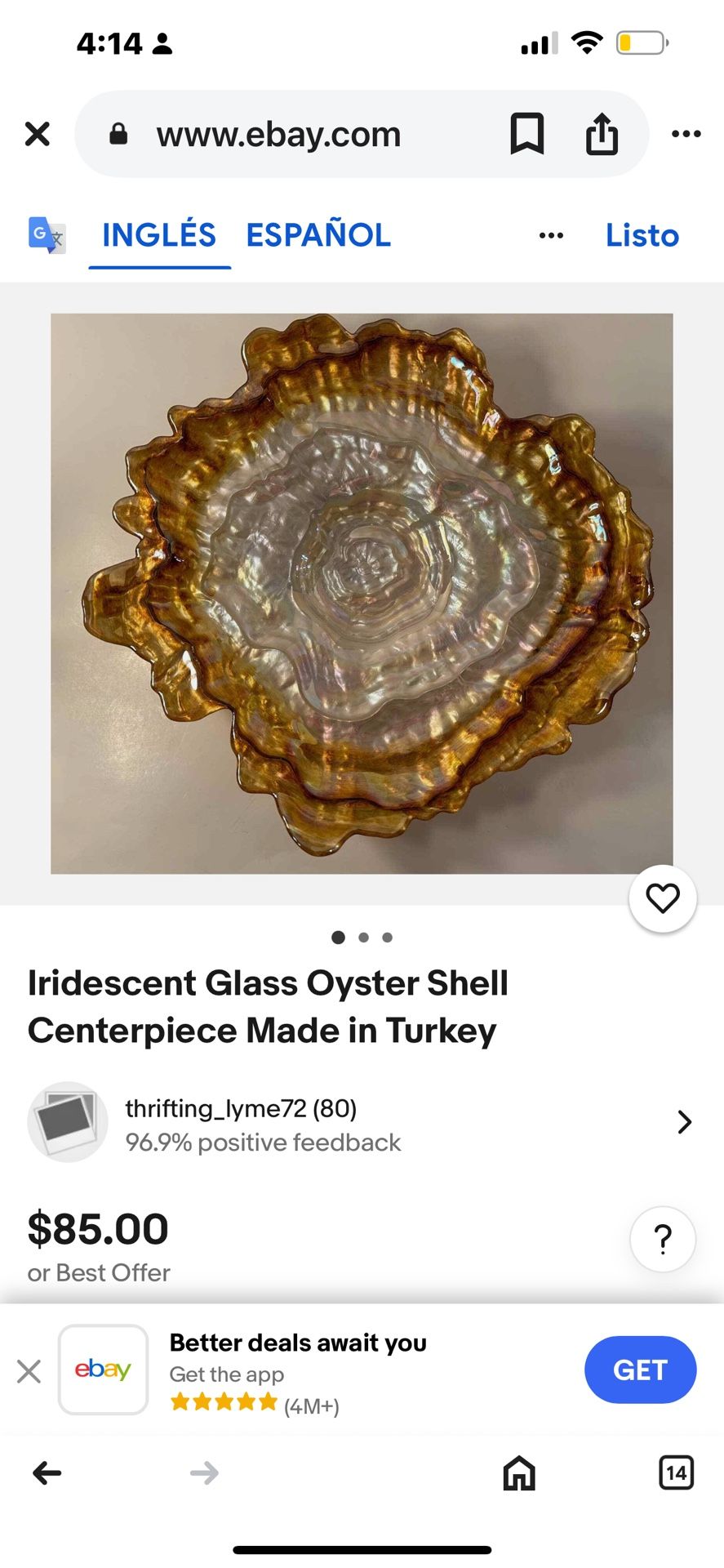 Iridescent Glass Oyster