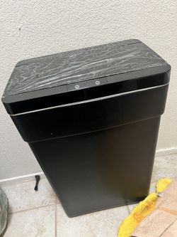 PayLessHere 13 Gallon 50 L Trash Can with Lid Plastic Kitchen Trash Bin Automatic Touch Free Motion Sensor Trash Can (Black)