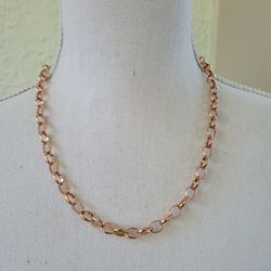 Bronze Milor Italy Chain Link Necklace Rose Gold 19"