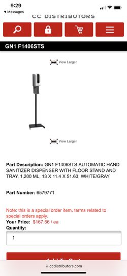 AUTOMATIC HAND SANITIZER DISPENSER WITH FLOOR STAND