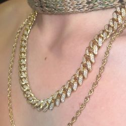 Cuban Link Chain With Real Diamonds