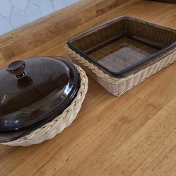 Vintage Pyrex Casserole Dish And Cake Pan