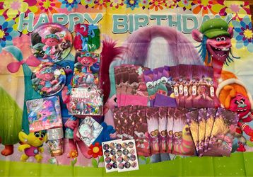 Trolls Birthday Party Supplies Lot