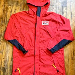 vintage Marlboro Men’s Adventure Team red and black windbreaker jacket Size L