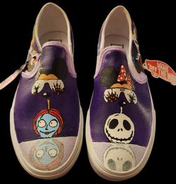 Nightmare B4 Christmas Mickey Minnie Custom Handpainted VANS 