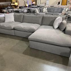 Elyza Linen Sectional $10 Down Payment And Financing Available