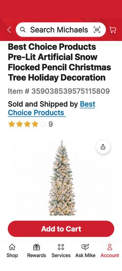 Pre-Lit Flocked Slim Christmas Tree