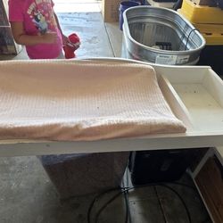 White Wooden Top Baby Changing Station