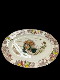 Turkey Platter Vintage Made In Japan Transfer Ware