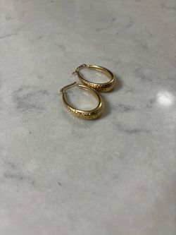 14k Gold Oval Hoop Earrings