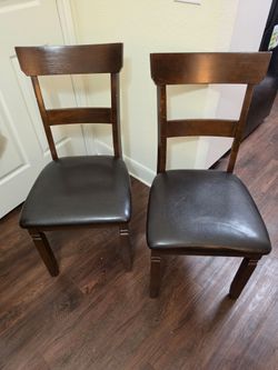 Set of 2 Wood Dining Chairs with Cushioned Seats