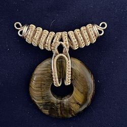 Wire Wrapped Doughnut Pendant 