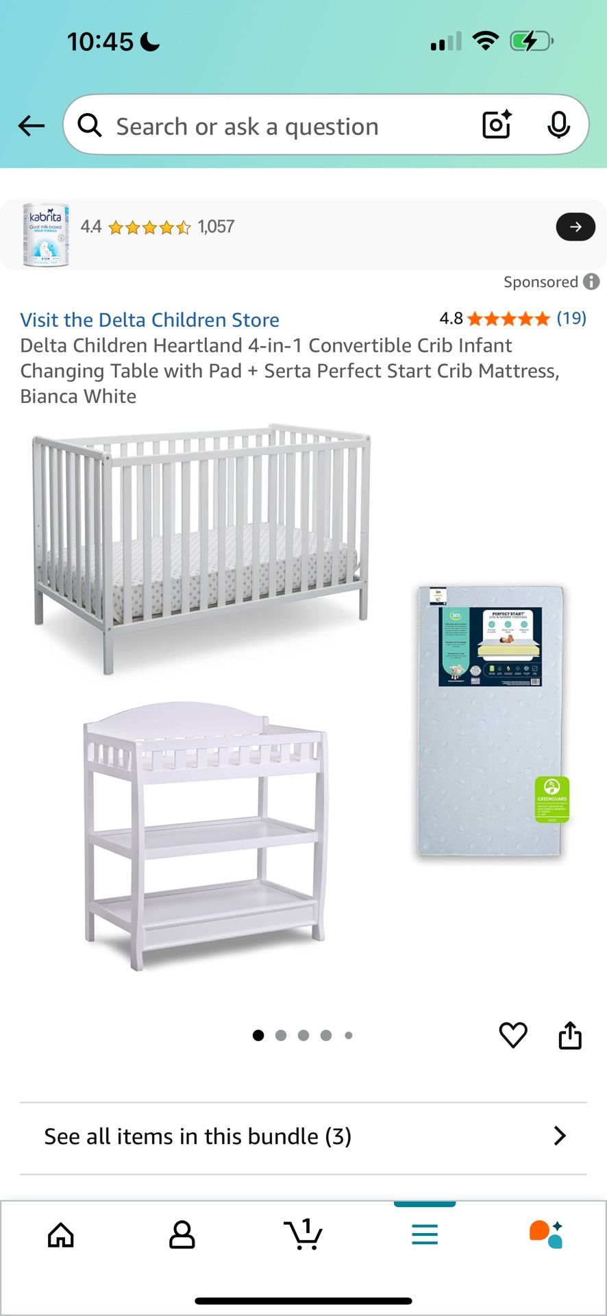 Crib & Changing Table Combo