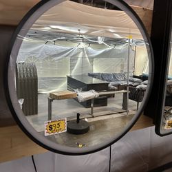 $95.00 New 24” LED Black Round Medicine Cabinet