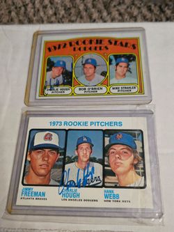2 autograph Charlie Hough rookie cards