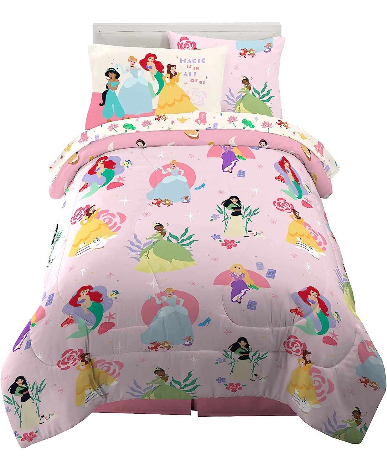 *BRAND NEW* Twin 5 Piece Reversible Disney Princess Bedding Set