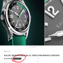 Baltic, ENDUROPALE,  DUAL TIME, 2 Crowns Ultra Limited, Only 200!! made For Franch Moto Race.  Full Set