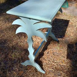 Palm Tree Distressed End Table Side Table *30.00 Firm* 24"L x 12"W x 23.5"H Home Decor Furniture