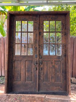 Wood double door