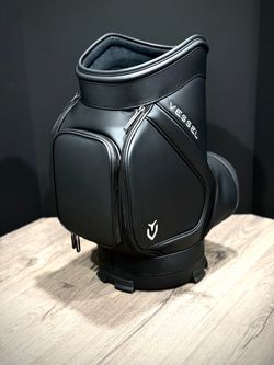 Vessel Black Leather Golf Den Caddy Bag 2.0