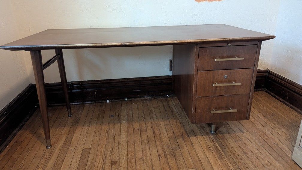 Vintage Mid Century Modern Secretary Desk