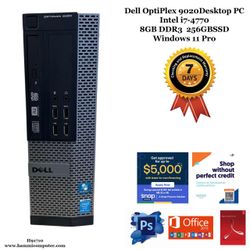 Dell OptiPlex 9020, Intel Core i7-4770, 8GB, 256GB SSD Win 11 "H91710"