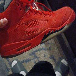 Red Suede Jordan 5s 