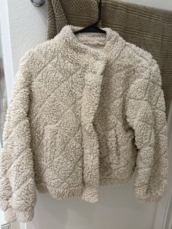 Fur zip up sweater